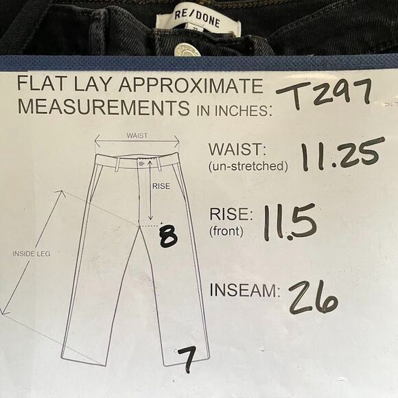 RE/DONE 70s Ultra High Rise Stove Pipe Jeans Womens Size 23 Black Retro Denim - Picture 12 of 16